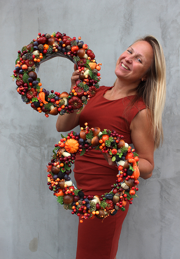 efektowny wianek Jesienny Na Grzyby New, śr.33cm   