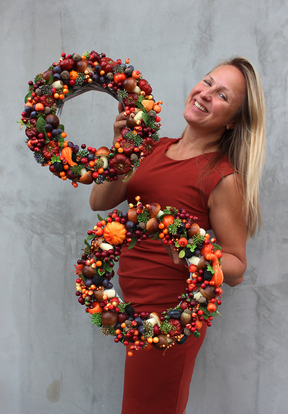 efektowny wianek Jesienny Na Grzyby New, śr.33cm   