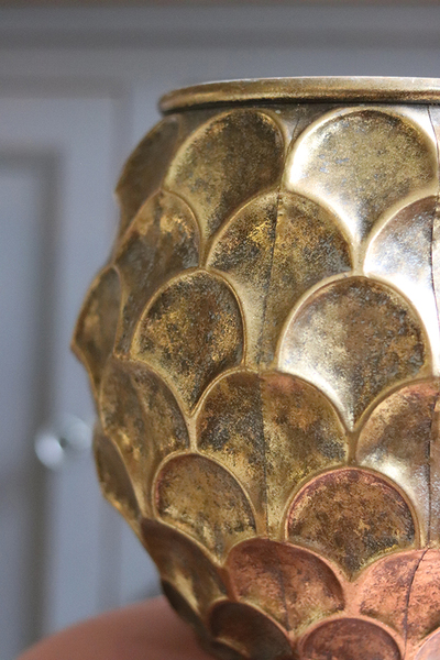 Golden ChristmasTree, złota osłonka metalowa, M, wym.25x27cm