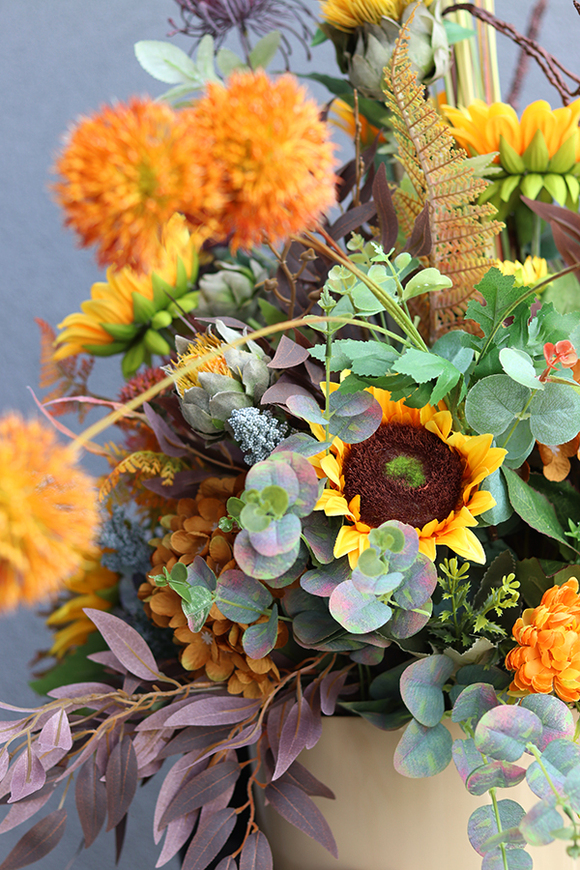 Złote Słoneczniki, jesienna kompozycja kwiatowa, wys.125cm 