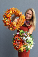 Jesienny Park, barwny wianek na drzwi, śr.36cm  