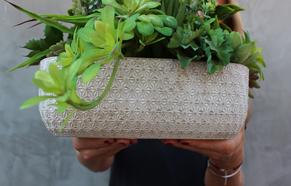 Big Monett, kompozycja sukulenty w ceramicznym naczyniu, wym.32x35x20cm