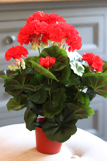 doniczkowa pelargonia Czerwona, wysokiej jakości sztuczne kwiaty, wys.36cm 