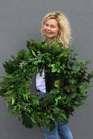 bardzo duży wianek na drzwi, Green Leaves, śr.70cm