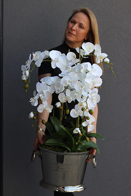 Champagne Cooler ekskluzywny storczyk sztuczny w coolerze, wys.85cm