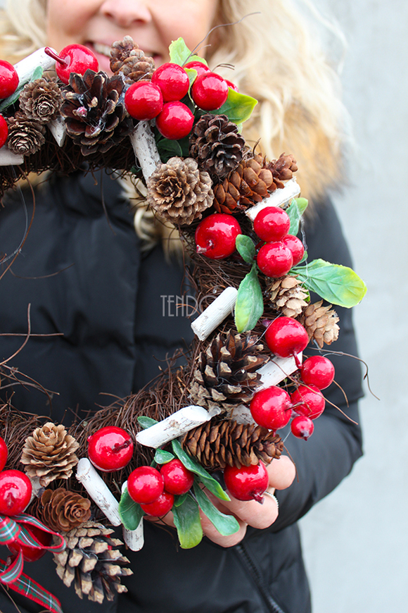 bożonarodzeniowy wianek / stroik Christmas Decoration, śr.28cm