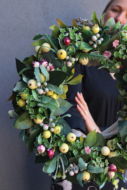 dekoracyjny wianek na drzwi Tenna, śr.32cm 