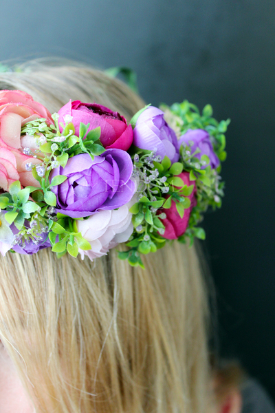 wianek na głowę Violet Flowers, rozmiar uniwersalny, dorosły