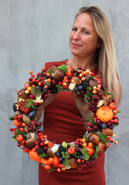 efektowny wianek Jesienny Na Grzyby New, śr.33cm   