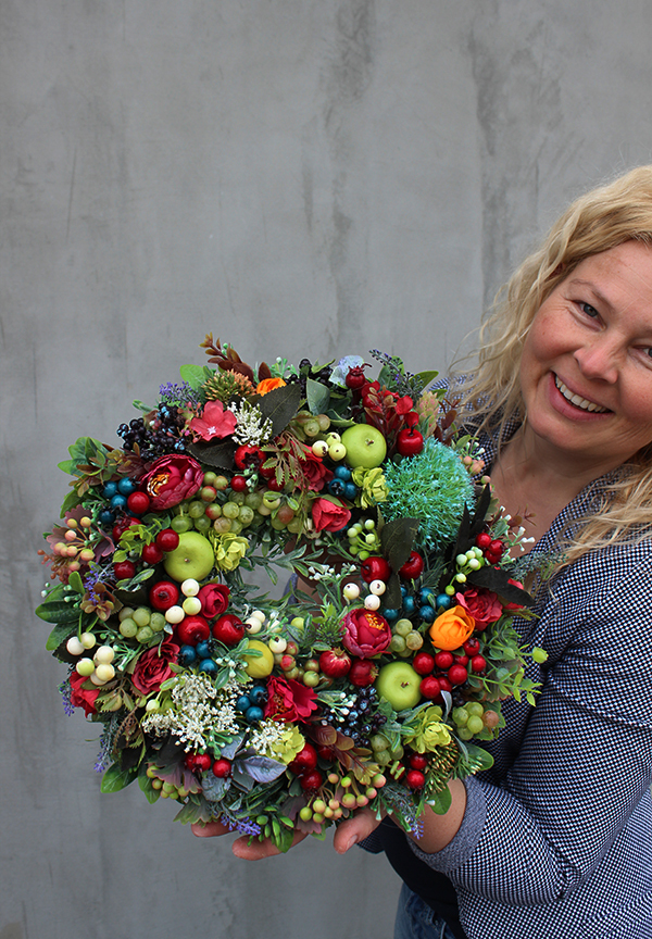 wianek dekoracyjny Owoce Sadu, śr.36cm 