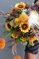 Złote Słoneczniki, jesienna kompozycja kwiatowa, wys.125cm 