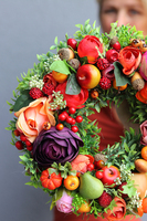 dekoracyjny wianek na drzwi Jesienne Barwy, śr.25cm