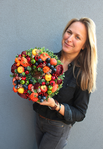 jesienny ozdobny wianek na drzwi Nina, śr.25cm 