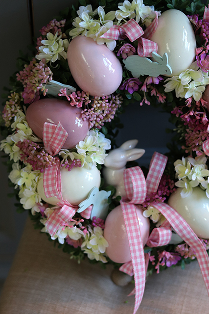 Pastella, wielkanocny wianek na drzwi / stroik na stół, śr.32cm