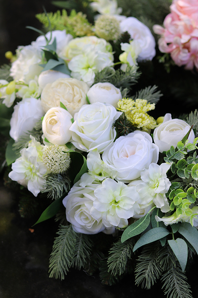 Różowa Magia, wieniec / wiązanka nagrobna, śr.50cm 