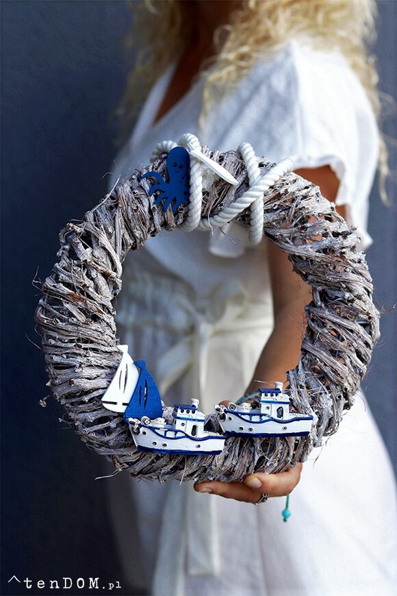 marynistyczny wianek, Stateczki 2, śr.25cm