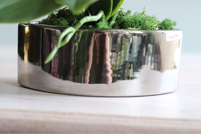 sztuczny storczyk w naczyniu glamour, Fuksja Manfredo Helga, wys.48cm