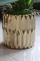 efektowny sztuczny storczyk w złotej donicy, Złota Passa, wys.59cm 