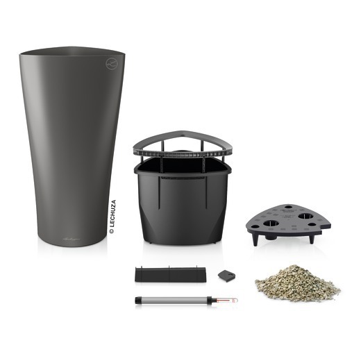 Delta Premium, elegancka donica z nawadnianiem, antracyt, wys.56cm