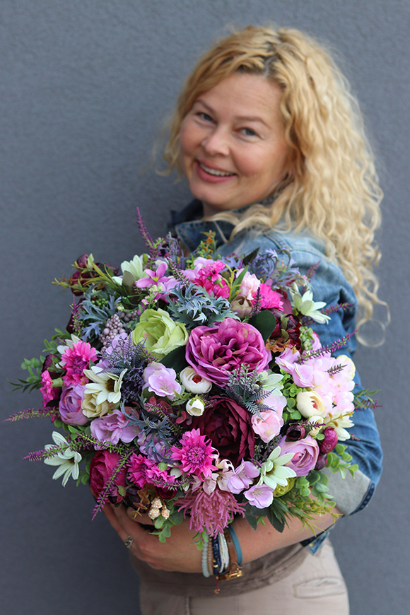 barwny flowerbox, Jesienna Aura 2, wys.34cm