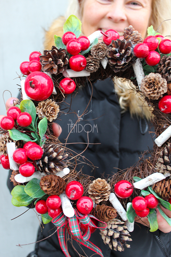 bożonarodzeniowy wianek / stroik Christmas Decoration, śr.28cm