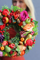 dekoracyjny wianek na drzwi Jesienne Barwy, śr.25cm