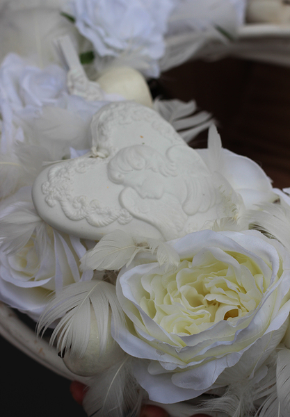 Anielski, dekoracyjny wianek na drzwi, śr.38cm