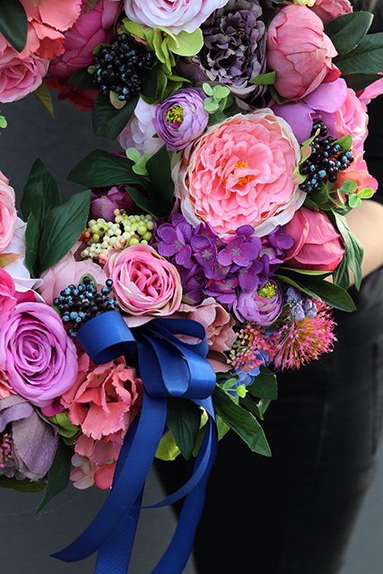 bogaty wianek na drzwi Silviana Renno, śr.46cm