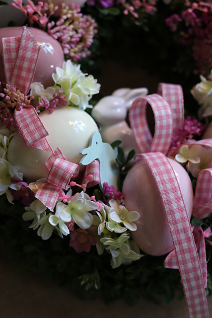 Pastella, wielkanocny wianek na drzwi / stroik na stół, śr.32cm