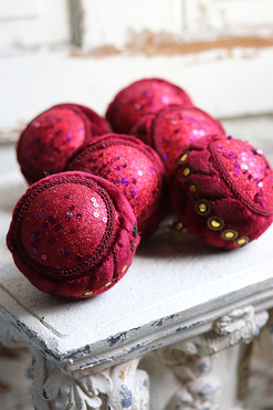 bombki świąteczne, Redano Velvetica, kpl.6szt, śr.10cm