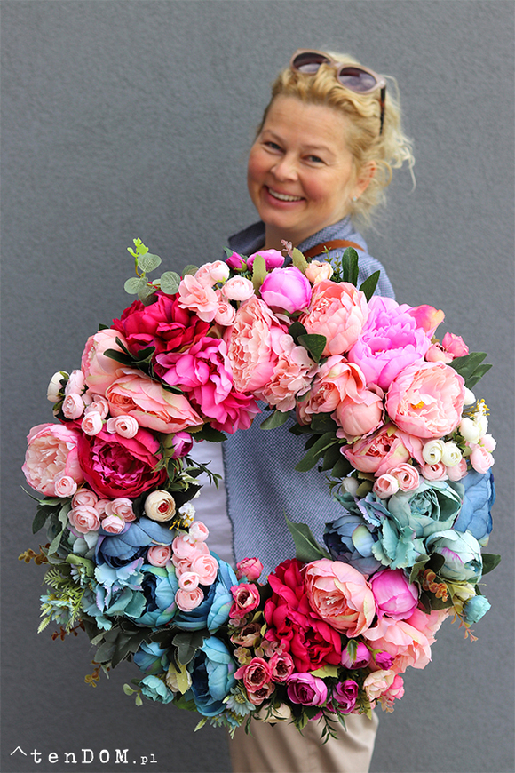 bardzo bogaty wianek na drzwi, Caryca Katarzyna Santorino, śr.55cm