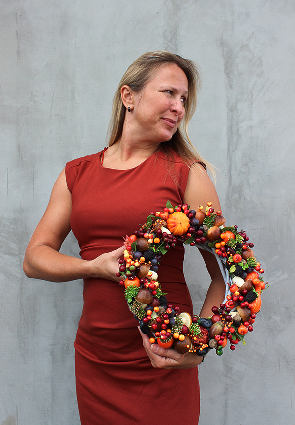 efektowny wianek Jesienny Na Grzyby New, śr.33cm   