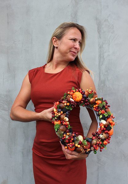 efektowny wianek Jesienny Na Grzyby New, śr.33cm   