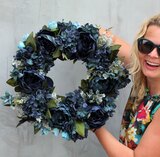 Caryca Katarzyna Granat, efektowny wianek na drzwi, śr.44cm 