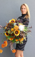 Złote Słoneczniki, jesienna kompozycja kwiatowa, wys.125cm 