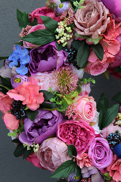 bogaty wianek na drzwi Silviana Renno, śr.46cm