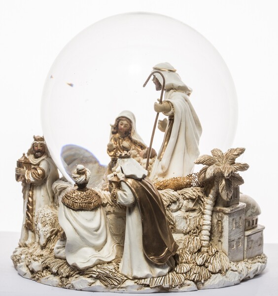 Złota Szopka, bożonarodzeniowa kula śnieżna, wym.15.4x15.7cm