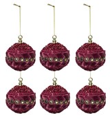 bombki świąteczne, Redano Velvetica, kpl.6szt, śr.10cm 