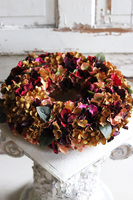 Pani Jesień, barwny wianek z hortensji, śr.40cm