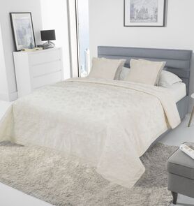 Cozy House, narzuta dekoracyjna 160x220cm + 2 poszewki 45x45cm, krem