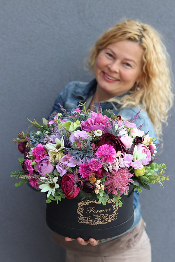 barwny flowerbox, Jesienna Aura 2, wys.34cm