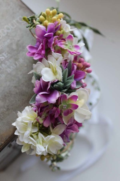 Cissa kwiatowy wianek na głowę, rozmiar uniwersalny