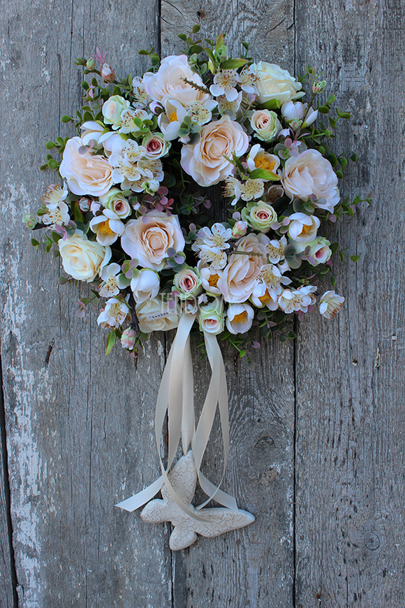 dekoracyjny wianek Ślubny, śr.30cm