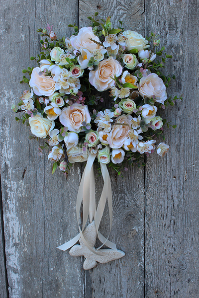 dekoracyjny wianek Ślubny, śr.30cm