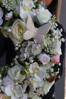 Biellenda, efektowny biały wianek z motylami, śr.40cm