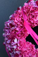 duży gęsty wianek Hortensja Róż New, śr.60cm