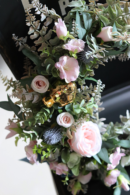 atrakcyjny, wiosenny wianek, Green Canoe Pastels, śr.35cm  