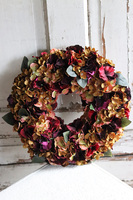 Pani Jesień, barwny wianek z hortensji, śr.40cm