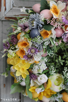 dekoracyjny wianek z jajkami, Wielkanoc na Łące, śr.34cm