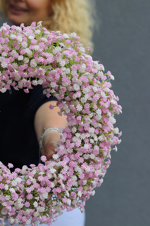 Balletina, delikatny kwiatowy wianek na drzwi, śr.36cm  